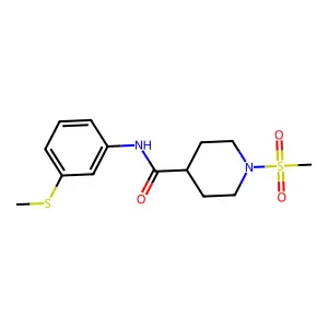 N-(3-methylsulfanylphenyl)-1-methylsulfonylpiperidine-4-carboxamide structure