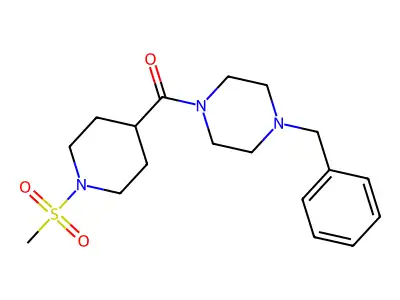 (4-Benzylpiperazin-1-yl)-(1-methylsulfonylpiperidin-4-yl)methanone structure