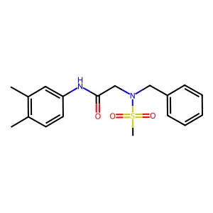 2-[benzyl(methylsulfonyl)amino]-N-(3,4-dimethylphenyl)acetamide structure