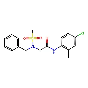 2-[benzyl(methylsulfonyl)amino]-N-(4-chloro-2-methylphenyl)acetamide structure