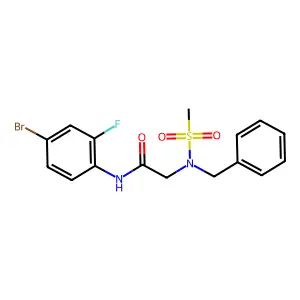 2-[benzyl(methylsulfonyl)amino]-N-(4-bromo-2-fluorophenyl)acetamide structure
