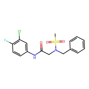 2-[benzyl(methylsulfonyl)amino]-N-(3-chloro-4-fluorophenyl)acetamide structure