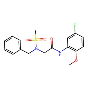 2-[benzyl(methylsulfonyl)amino]-N-(5-chloro-2-methoxyphenyl)acetamide structure