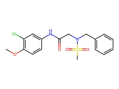 2-[benzyl(methylsulfonyl)amino]-N-(3-chloro-4-methoxyphenyl)acetamide structure