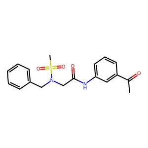 N-(3-acetylphenyl)-2-[benzyl(methylsulfonyl)amino]acetamide structure