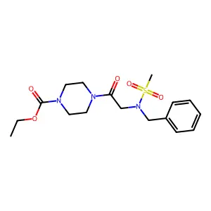 ethyl 4-[N-benzyl-N-(methylsulfonyl)glycyl]-1-piperazinecarboxylate structure