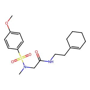 N-[2-(cyclohexen-1-yl)ethyl]-2-[(4-methoxyphenyl)sulfonyl-methylamino]acetamide structure