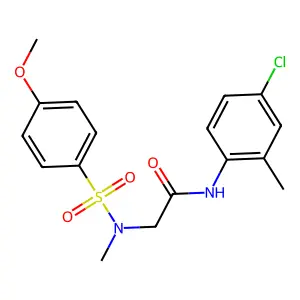 N-(4-chloro-2-methylphenyl)-2-[(4-methoxyphenyl)sulfonyl-methylamino]acetamide structure
