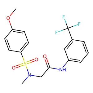 2-[(4-methoxyphenyl)sulfonyl-methylamino]-N-[3-(trifluoromethyl)phenyl]acetamide structure