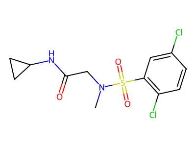 N-cyclopropyl-2-[(2,5-dichlorophenyl)sulfonyl-methylamino]acetamide structure