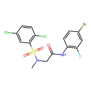 N-(4-bromo-2-fluorophenyl)-2-[(2,5-dichlorophenyl)sulfonyl-methylamino]acetamide structure