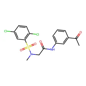 N-(3-acetylphenyl)-2-[(2,5-dichlorophenyl)sulfonyl-methylamino]acetamide structure