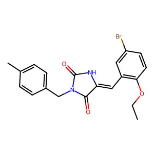 5-(5-Bromo-2-ethoxybenzylidene)-3-(4-methylbenzyl)-2,4-imidazolidinedione structure