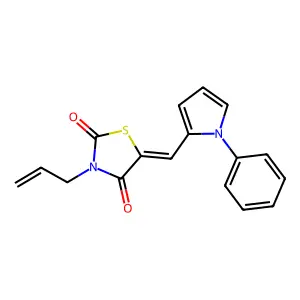 (5E)-5-[(1-phenylpyrrol-2-yl)methylidene]-3-prop-2-enyl-1,3-thiazolidine-2,4-dione structure