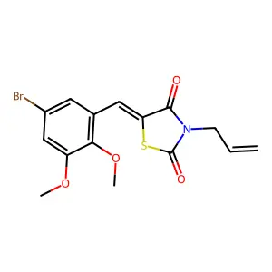 (5E)-5-(5-bromo-2,3-dimethoxybenzylidene)-3-(prop-2-en-1-yl)-1,3-thiazolidine-2,4-dione structure
