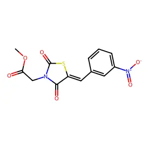 methyl [(5E)-5-(3-nitrobenzylidene)-2,4-dioxo-1,3-thiazolidin-3-yl]acetate structure
