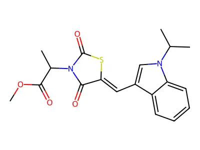 3-Thiazolidineacetic acid, alpha-methyl-5-[[1-(1-methylethyl)-1H-indol-3-yl]methylene]-2,4-dioxo-, methyl ester (9CI) structure