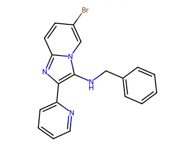 N-benzyl-6-bromo-2-pyridin-2-ylimidazo[1,2-a]pyridin-3-amine structure