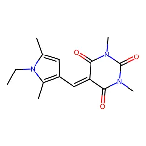 2,4,6(1H,3H,5H)-Pyrimidinetrione,5-[(1-ethyl-2,5-dimethyl-1H-pyrrol-3-yl)methylene]-1,3-dimethyl-(9CI) structure