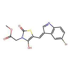 3-THIAZOLIDINEACETIC ACID, 5-[(5-BROMO-1H-INDOL-3-YL)METHYLENE]-2,4-DIOXO-, METHYL ESTER structure