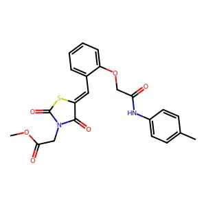 methyl [(5E)-5-(2-{2-[(4-methylphenyl)amino]-2-oxoethoxy}benzylidene)-2,4-dioxo-1,3-thiazolidin-3-yl]acetate structure