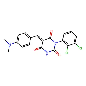 (5Z)-1-(2,3-dichlorophenyl)-5-[4-(dimethylamino)benzylidene]pyrimidine-2,4,6(1H,3H,5H)-trione structure