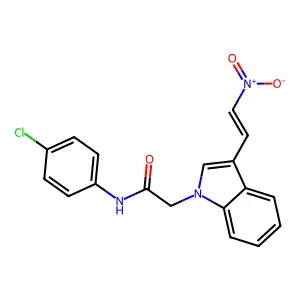 N-(4-chlorophenyl)-2-[3-(2-nitroethenyl)indol-1-yl]acetamide structure