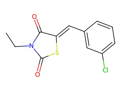 5-[(3-Chlorophenyl)methylidene]-3-ethyl-1,3-thiazolidine-2,4-dione structure