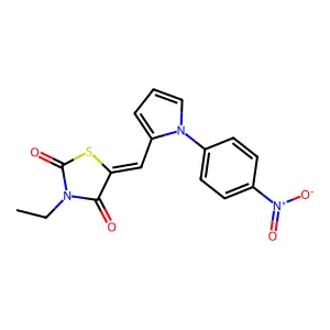 (5E)-3-ethyl-5-[[1-(4-nitrophenyl)pyrrol-2-yl]methylidene]-1,3-thiazolidine-2,4-dione structure
