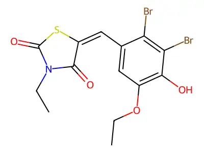 5-(2,3-Dibromo-5-ethoxy-4-hydroxybenzylidene)-3-ethyl-1,3-thiazolidine-2,4-dione structure