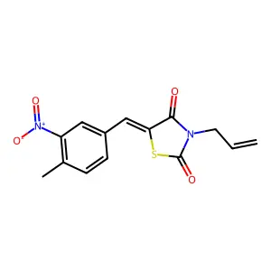 (5E)-5-(4-methyl-3-nitrobenzylidene)-3-(prop-2-en-1-yl)-1,3-thiazolidine-2,4-dione structure