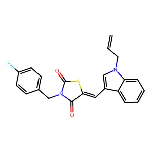 (5Z)-5-[(1-Allyl-1H-Indol-3-Yl)Methylene]-3-(4-Fluorobenzyl)-1,3-Thiazolidine-2,4-Dione structure