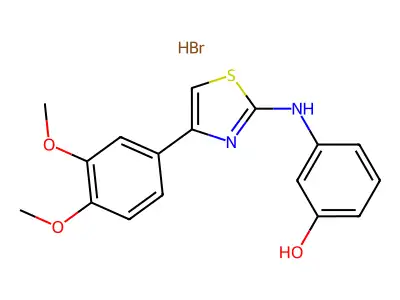 3-[[4-(3,4-dimethoxyphenyl)-1,3-thiazol-2-yl]amino]phenol Hydrobromide structure
