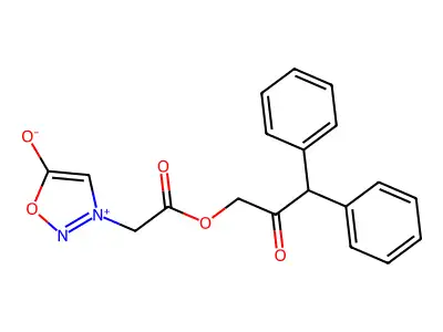 Sydnone, N-(carboxymethyl)-, 3,3-diphenylacetonyl ester structure