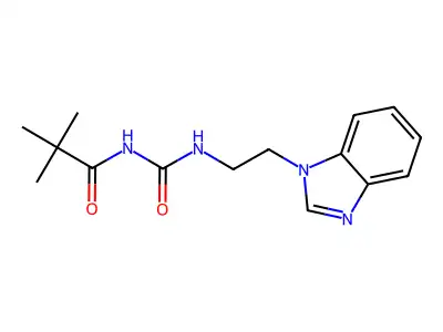 Urea, 1-(2-(1-benzimidazolyl)ethyl)-3-(2,2-dimethylpropionyl)- structure