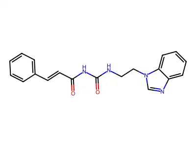 N-[2-(benzimidazol-1-yl)ethylcarbamoyl]-3-phenylprop-2-enamide structure