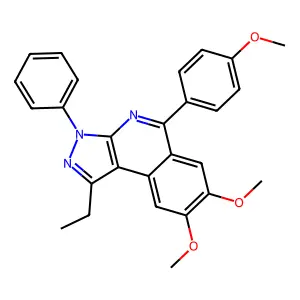 1-Ethyl-7,8-dimethoxy-5-(4-methoxyphenyl)-3-phenylpyrazolo[3,4-c]isoquinoline structure