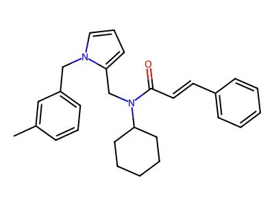 N-Cyclohexyl-N-({1-[(3-methylphenyl)methyl]-1H-pyrrol-2-yl}methyl)-3-phenylprop-2-enamide structure