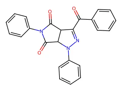 3-benzoyl-1,5-diphenyl-3a,6a-dihydropyrrolo[3,4-c]pyrazole-4,6(1H,5H)-dione structure