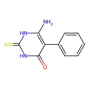 6-Amino-5-phenyl-2-sulfanyl-3,4-dihydropyrimidin-4-one structure