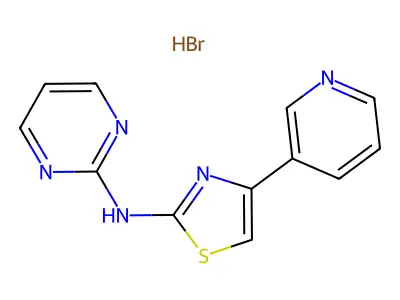 4-pyridin-3-yl-N-pyrimidin-2-yl-1,3-thiazol-2-amine;hydrobromide structure