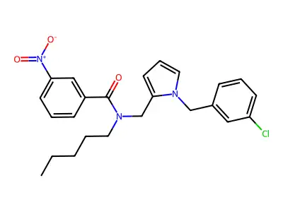 N-[[1-[(3-chlorophenyl)methyl]pyrrol-2-yl]methyl]-3-nitro-N-pentylbenzamide structure