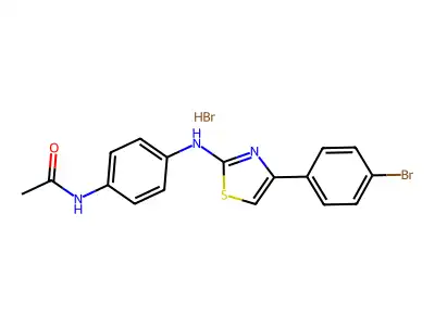 N-(4-{[4-(4-Bromophenyl)-1,3-thiazol-2-yl]amino}phenyl)acetamide hydrobromide structure