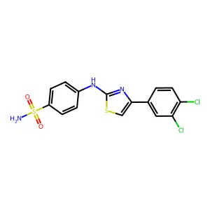 4-[[4-(3,4-dichlorophenyl)-1,3-thiazol-2-yl]amino]benzenesulfonamide structure