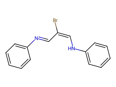 N-(2-bromo-3-phenyliminoprop-1-enyl)aniline structure