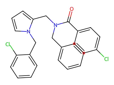 N-benzyl-4-chloro-N-[[1-[(2-chlorophenyl)methyl]pyrrol-2-yl]methyl]benzamide structure