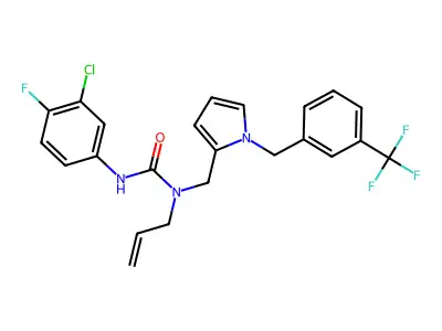 N'-(3-Chloro-4-fluorophenyl)-N-prop-2-en-1-yl-N-[(1-{[3-(trifluoromethyl)phenyl]methyl}-1H-pyrrol-2-yl)methyl]urea structure