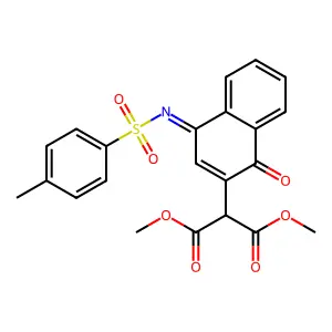 DIMETHYL 2-[(4E)-4-(4-METHYLPHENYL)SULFONYLIMINO-1-OXO-NAPHTHALEN-2-YL]PROPANEDIOATE structure