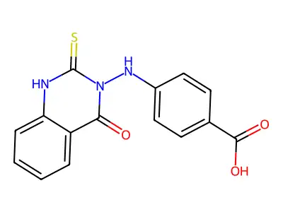 4-[(1,4-Dihydro-4-oxo-2-thioxo-3(2H)-quinazolinyl)amino]benzoic acid structure