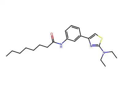 N-[3-(2-diethylamino-1,3-thiazol-4-yl)phenyl]octanamide structure